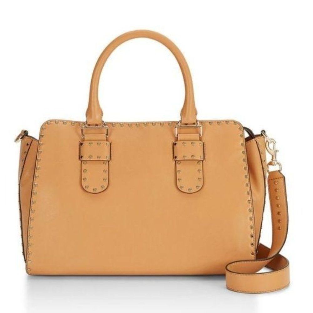 NWT REBECCA MINKOFF Leather Midnighter Studded Satchel/Crossbody/Shoulder Bag